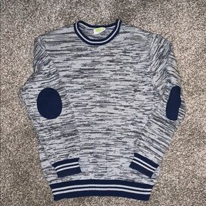 Boys Gray and Navy Sweater with Elbow Patches size 10